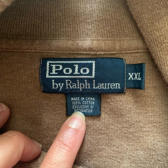 Vintage polo Ralph Lauren brown shawl cotton sweater - Picture 3 of 4